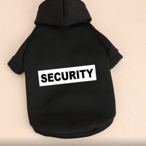 Black Dog Hoodie with Security Graphic Size XS - NEW